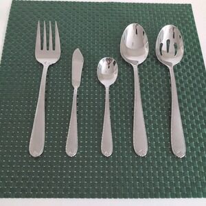 Hampton Silversmiths RACHELLE FROST Serving Utensils 18/10 Set of 5-Pc Stainless